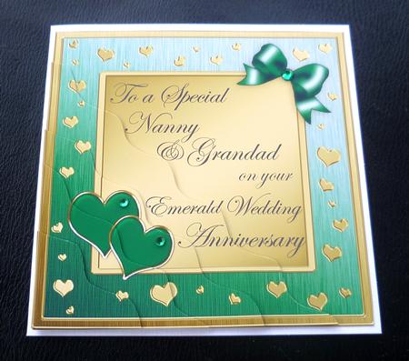 Nanny & Grandad Emerald Wedding Anniversary Wavy Corner by Charlie Angel