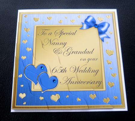 Nanny & Grandad 65th Wedding Anniversary Wavy Corner by Charlie Angel