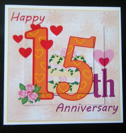 Funky Floral 15th Anniversary Card by Charlie Angel