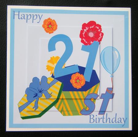 Bold & Blue 21st Female Brithday Card by Charlie Angel