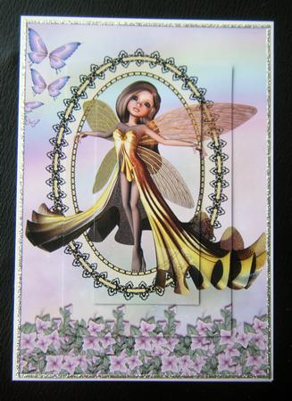Pretty Fairy Flying Up to the Rainbow Sky by Charlie Angel