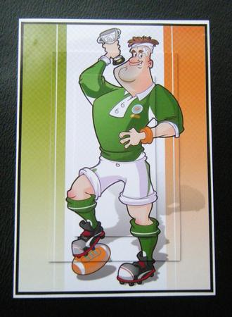 Rugby Dude Ireland A4 by Charlie Angel
