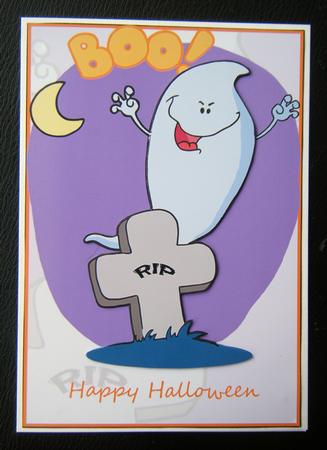 Boo -  Halloween Ghost Card by Charlie Angel