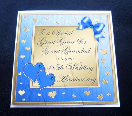 Great Gran & Grandad 65th Wedding Anniversary Wavy Corner by Charlie Angel