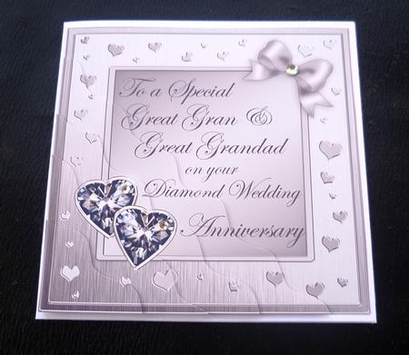 Great Gran & Grandad Diamond Wedding Anniversary Wavy Corner by Charlie Angel