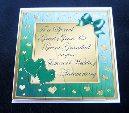 Great Gran & Grandad Emerald Wedding Anniversary Wavy Corner by Charlie Angel