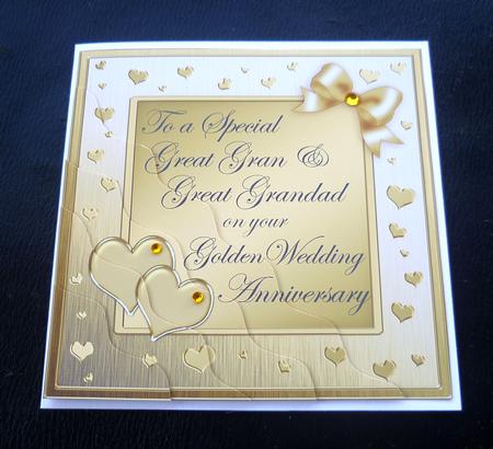 Great Gran & Grandad Golden Wedding Anniversary Wavy Corner by Charlie Angel