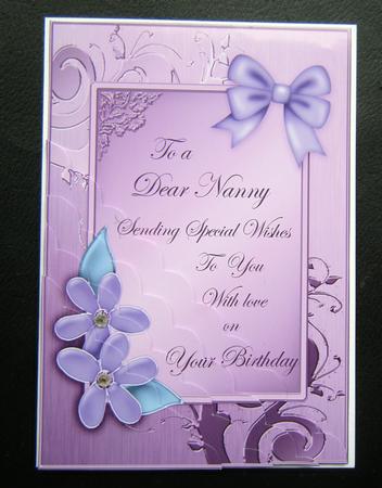 Nanny Birthday Quick Card Corner Side Stacker by Charlie Angel