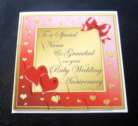 Nana & Grandad Ruby Wedding Anniversary Wavy Corner by Charlie Angel