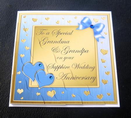 Grandma & Grandpa Sapphire Wedding Anniversary Wavy Corner by Charlie Angel