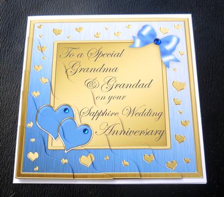 Grandma & Grandad Sapphire Wedding Anniversary Wavy Corner by Charlie Angel