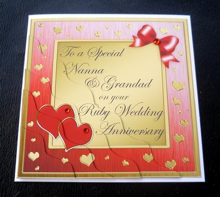 Nanna & Grandad Ruby Wedding Anniversary Wavy Corner by Charlie Angel