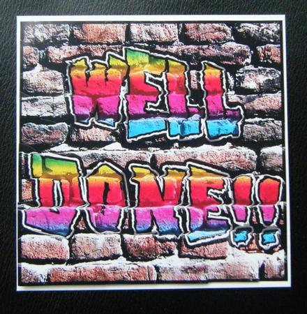 Graffiti Well Done Scallop Corner Side Stacker Topper by Charlie Angel