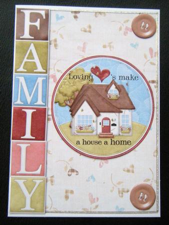 Family New Home Decoupage Card Front. by Charlie Angel