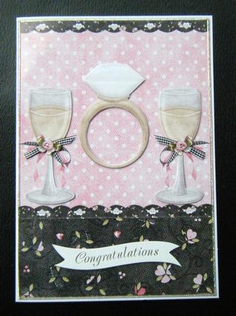 With This Ring, Engagement Decoupage Card Front by Charlie Angel