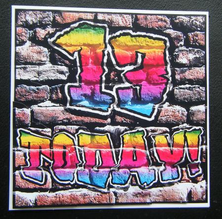 Graffiti 13 Today! Scallop Corner Side Stacker Topper by Charlie Angel