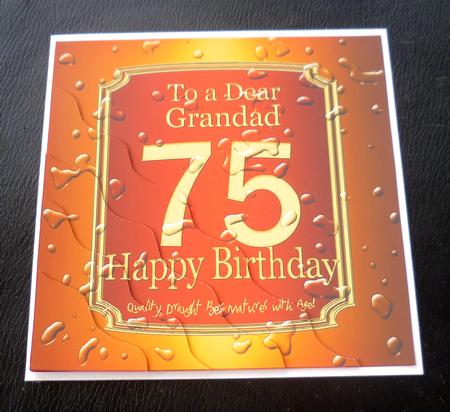75th Birthday Grandad Beer Label Wavy Corner Stacker by Charlie Angel