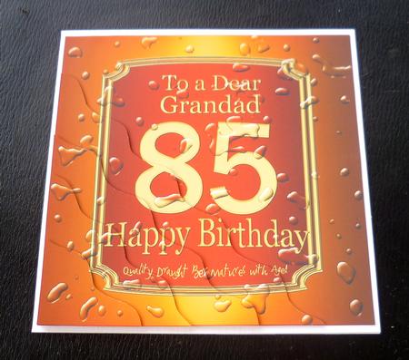 85th Birthday Grandad Beer Label Wavy Corner Stacker by Charlie Angel