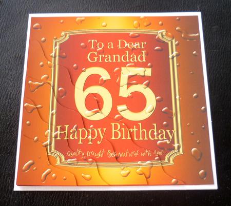 65th Birthday Grandad Beer Label Wavy Corner Stacker by Charlie Angel