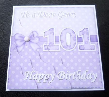 101st Birthday Gran Felties Wavy Corner Side Stacker by Charlie Angel