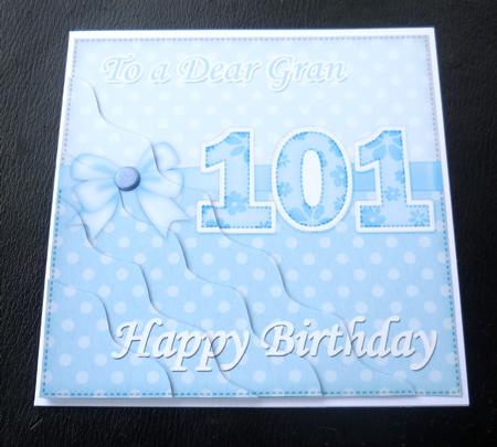 101st Birthday Gran Felties Wavy Corner Side Stacker by Charlie Angel