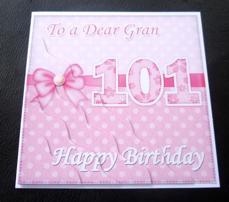 101st Birthday Gran Felties Wavy Corner Side Stacker by Charlie Angel
