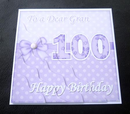 100th Birthday Gran Felties Wavy Corner Side Stacker by Charlie Angel