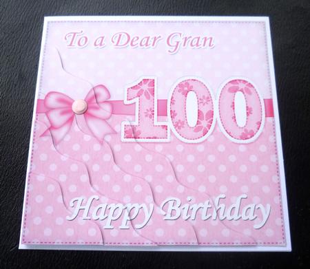 100th Birthday Gran Felties Wavy Corner Side Stacker by Charlie Angel