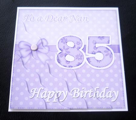 85th Birthday Nan Felties Wavy Corner Side Stacker Topper by Charlie Angel