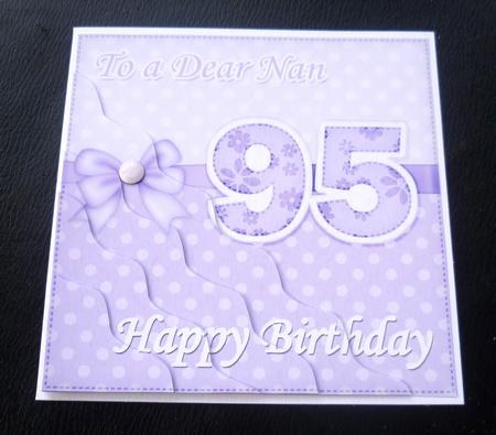 95th Birthday Nan Felties Wavy Corner Side Stacker Topper by Charlie Angel