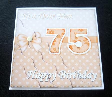 75th Birthday Nan Felties Wavy Corner Side Stacker Topper by Charlie Angel