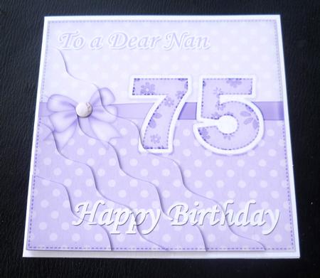75th Birthday Nan Felties Wavy Corner Side Stacker Topper by Charlie Angel