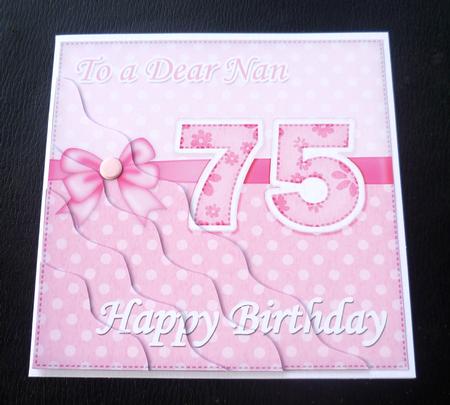 75th Birthday Nan Felties Wavy Corner Side Stacker Topper by Charlie Angel