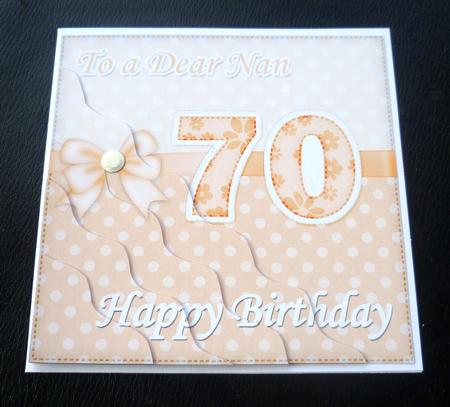 70th Birthday Nan Felties Wavy Corner Side Stacker Topper by Charlie Angel