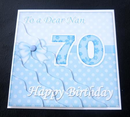 70th Birthday Nan Felties Wavy Corner Side Stacker Topper by Charlie Angel