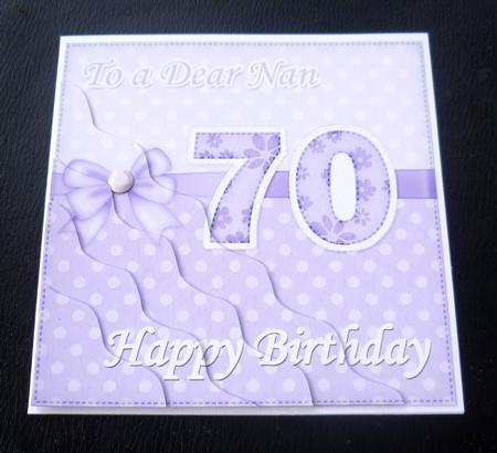 70th Birthday Nan Felties Wavy Corner Side Stacker Topper by Charlie Angel