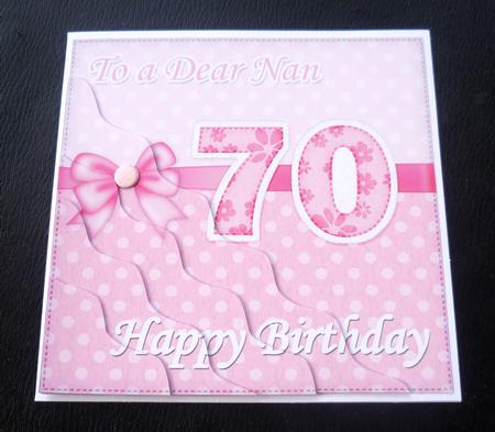 70th Birthday Nan Felties Wavy Corner Side Stacker Topper by Charlie Angel