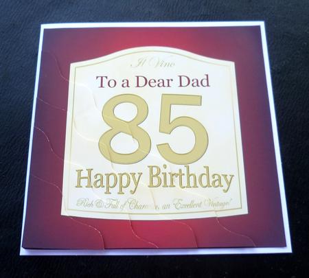 85th Birthday Dad Wine Label Wavy Corner Side Stacker by Charlie Angel