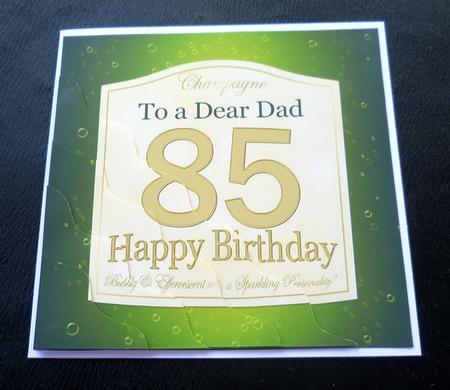 85th Birthday Dad Champagne Label Wavy Corner Side Stacker by Charlie Angel