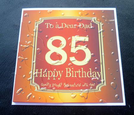 85th Birthday Dad Beer Label Wavy Corner Side Stacker by Charlie Angel