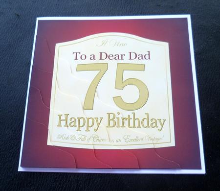 75th Birthday Dad Wine Label Wavy Corner Side Stacker by Charlie Angel
