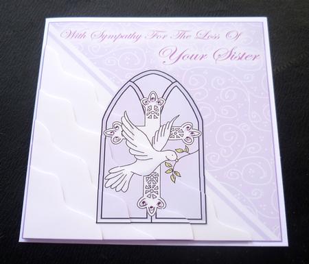 With Sympathy on Loss of a Sister Wavy Corner Stacker by Charlie Angel