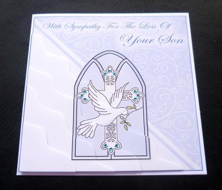 With Sympathy on Loss of a Son Wavy Corner Stacker by Charlie Angel