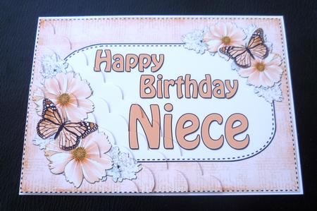 5x7 Flower & Butterfy Birthday Niece Scallop Corner by Charlie Angel
