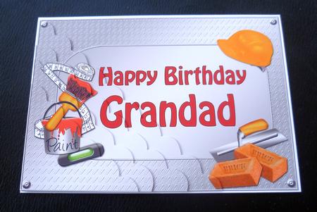 5x7 Handyman Tools Birthday Grandad Scallop Corner by Charlie Angel