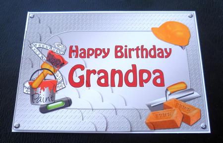 5x7 Handyman Tools Birthday Grandpa Scallop Corner by Charlie Angel