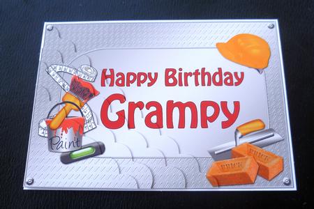 5x7 Handyman Tools Birthday Grampy Scallop Corner by Charlie Angel