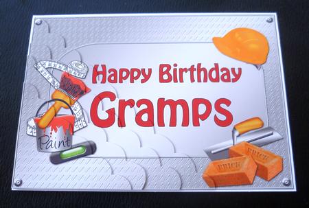 5x7 Handyman Tools Birthday Gramps Scallop Corner by Charlie Angel