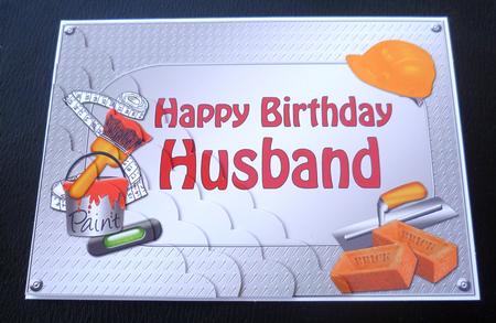 5x7 Handyman Tools Birthday Husband Scallop Corner by Charlie Angel