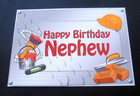 5x7 Handyman Tools Birthday Nephew Scallop Corner by Charlie Angel
